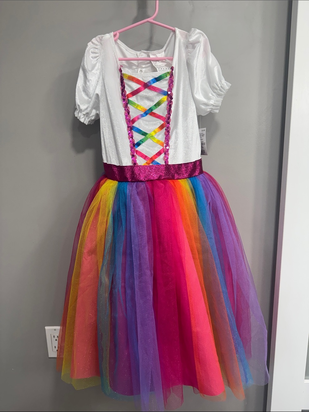 🦄 Dashing Unicorn Costume Dress & Headpiece Set – NWT | Girls size 6–8 Estimate